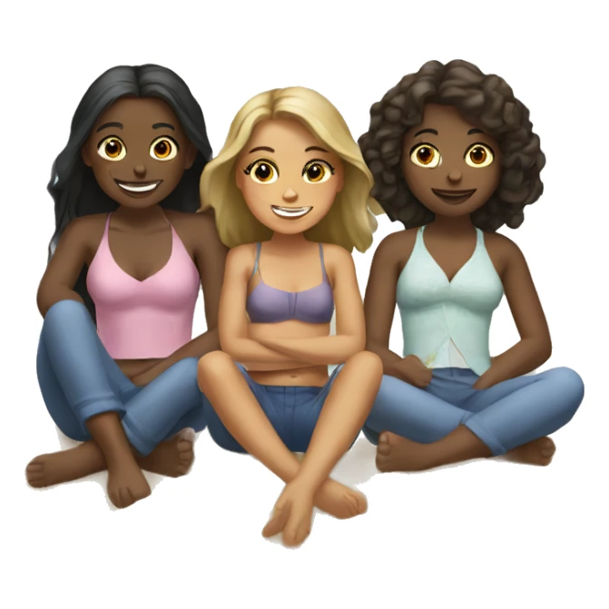 Three girls sitting at the beach sticker