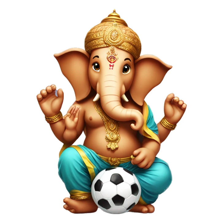 Ganpati with soccer ball sticker