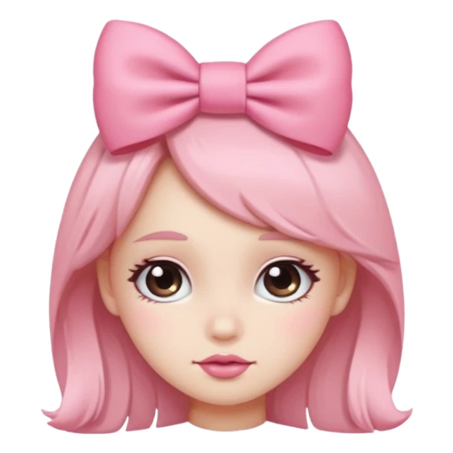 Cute face with bow and blush sticker