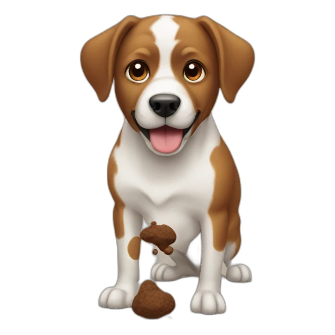 dog eating poop sticker