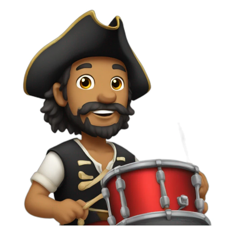 beardless pirate drummer sticker
