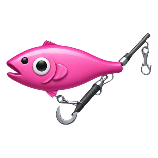 Pink fishing tackle sticker