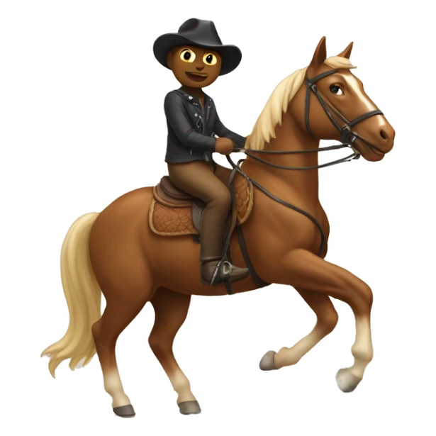 cat riding a horse sticker