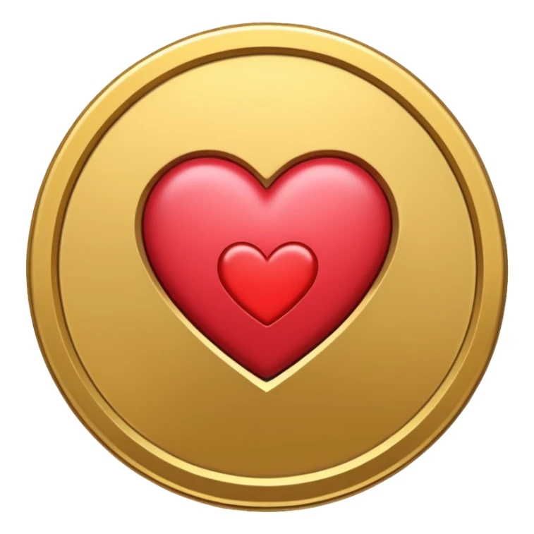vilet coin with heart sticker