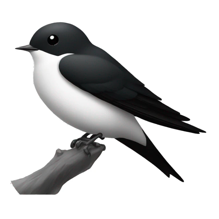 simple logo black and white swallow  sticker