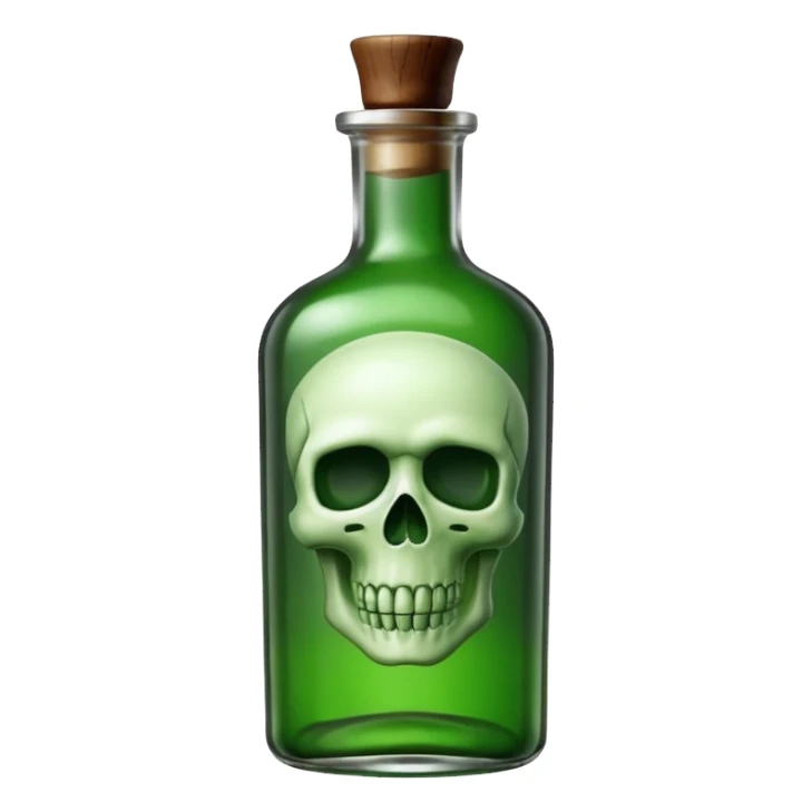 Green poison bottle sticker