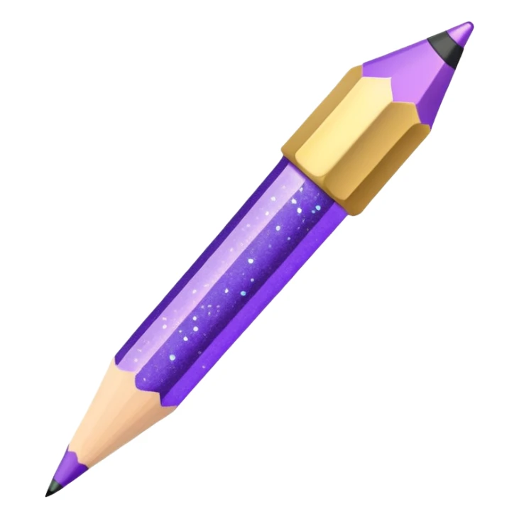 Glitter Purple and Cian pencil hand write  sticker
