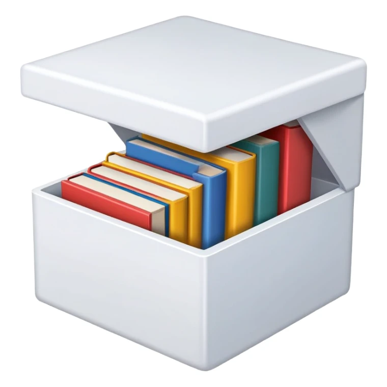 Beautiful white box with books sticker