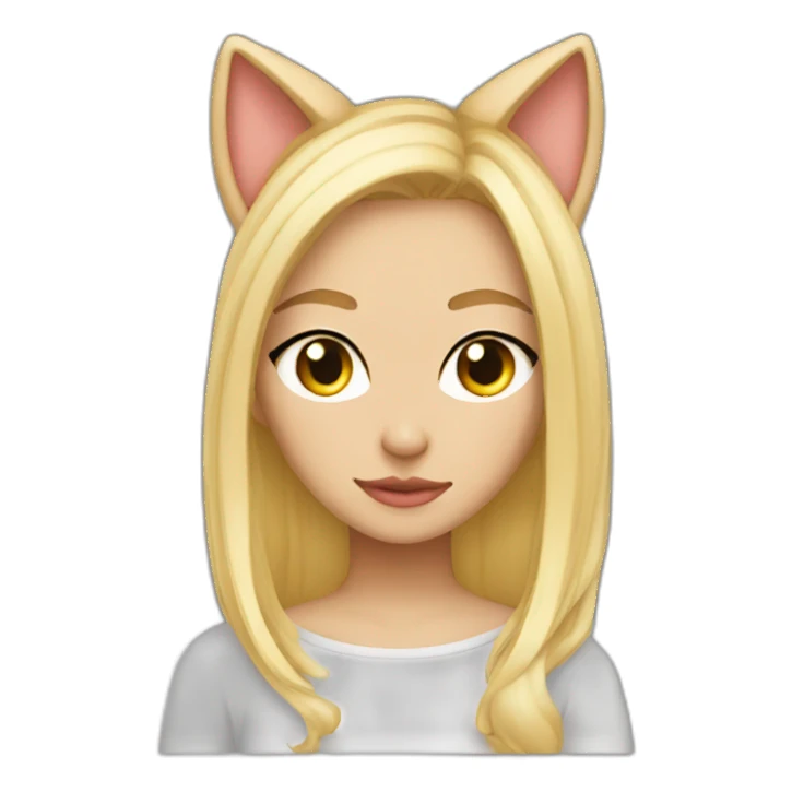 sexy blonde cat ears sticker