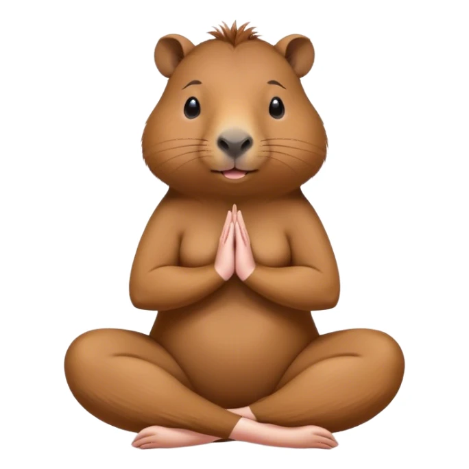 Female capybara doing yoga sticker