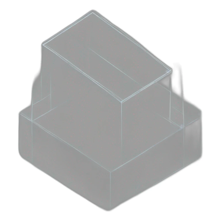 isometric square outline transparent sticker