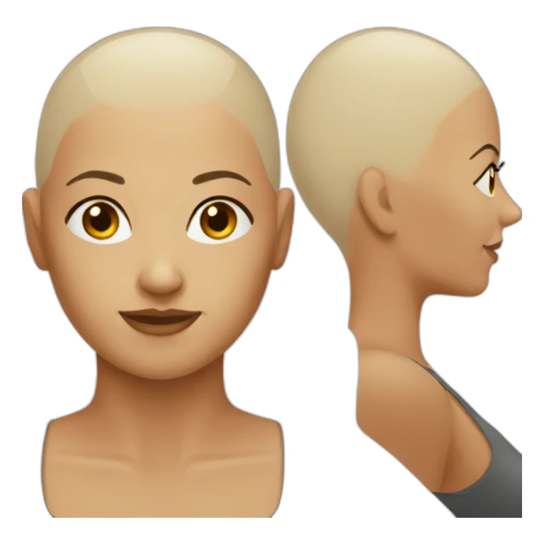 bald head women sticker