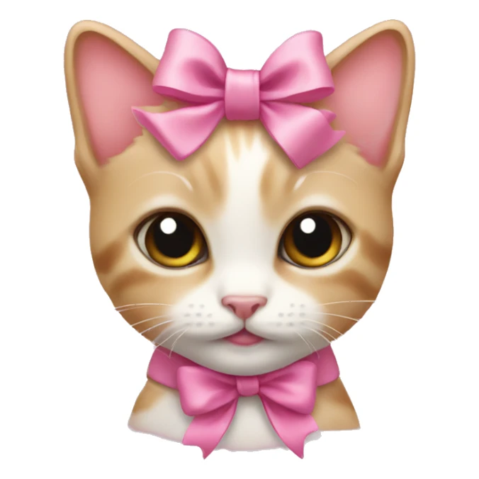 kitten with a cute pink bow sticker