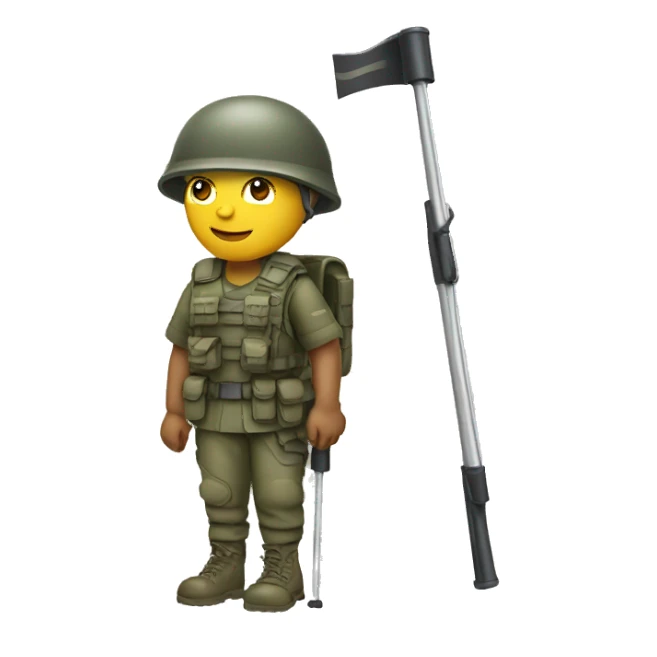 soldier on crutches sticker
