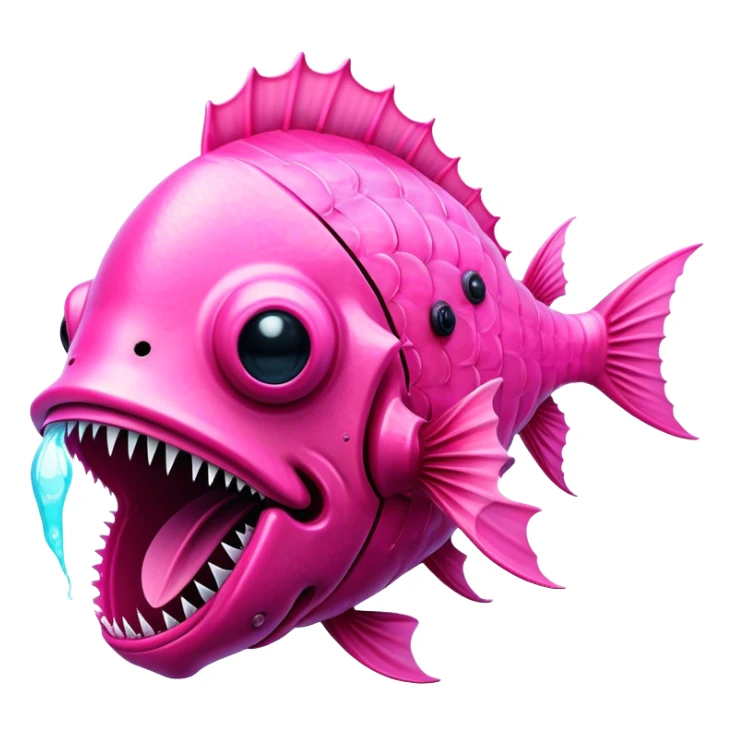 Pink Angler fish with light on sticker