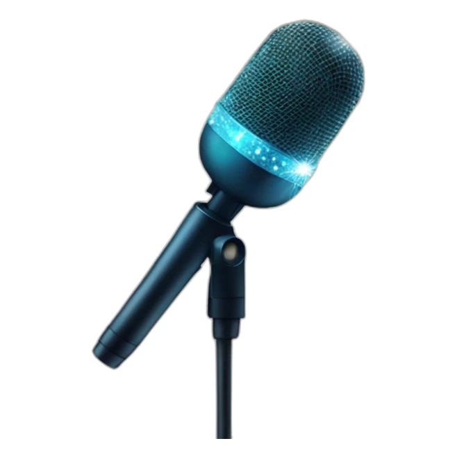 Microphone with sparkles sticker
