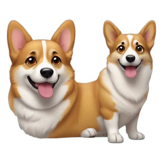 corgi and huski dog sticker