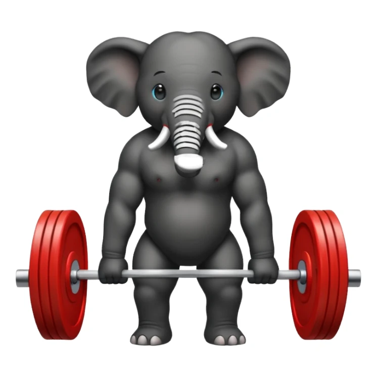  black elephant deadlifting sticker