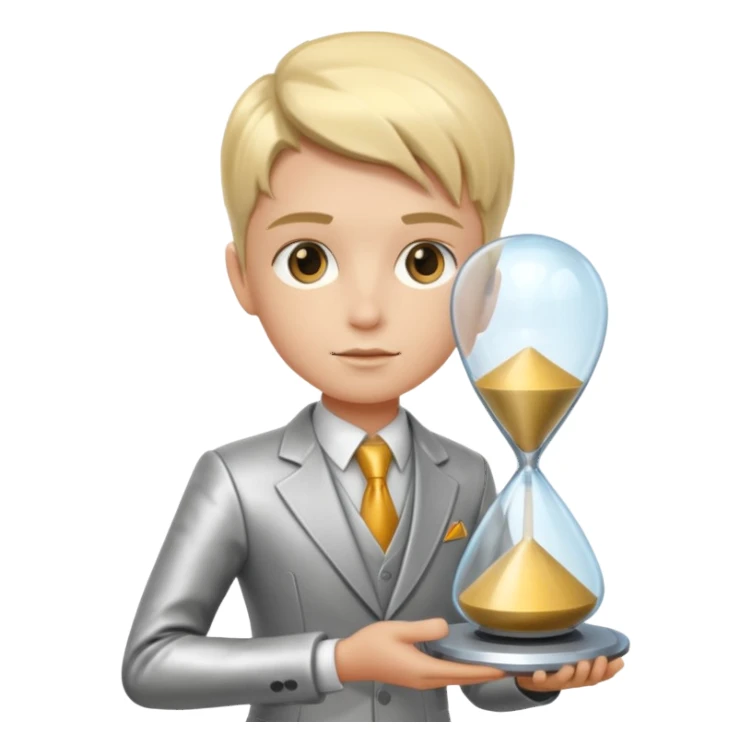 future Explorer with futuristic sandglass sticker