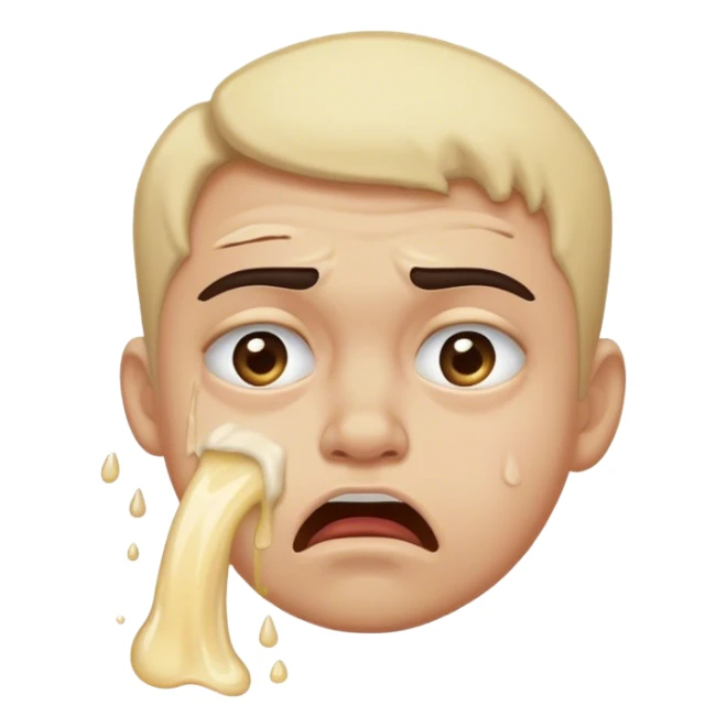 eye brow raise, and a puking face  sticker