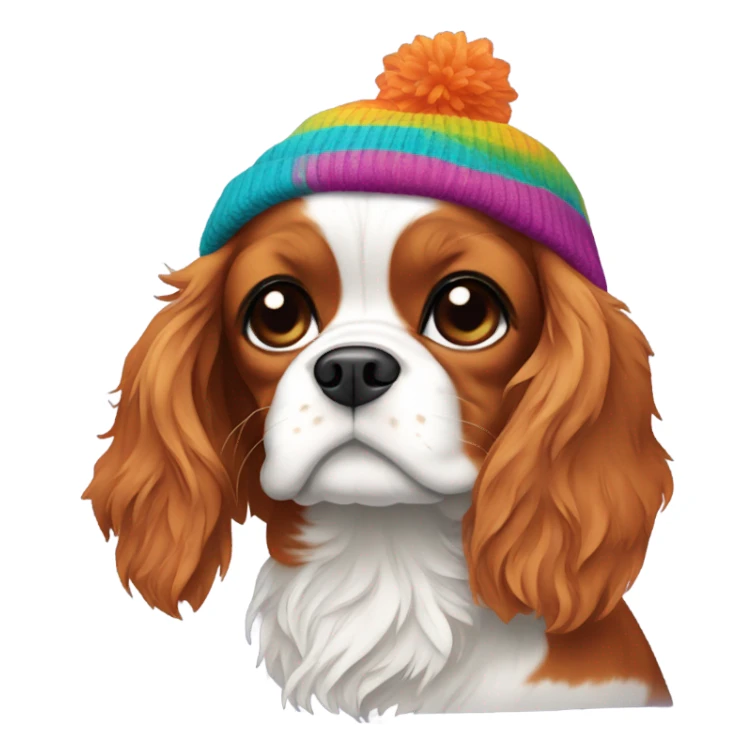 Cavalier with beanie sticker