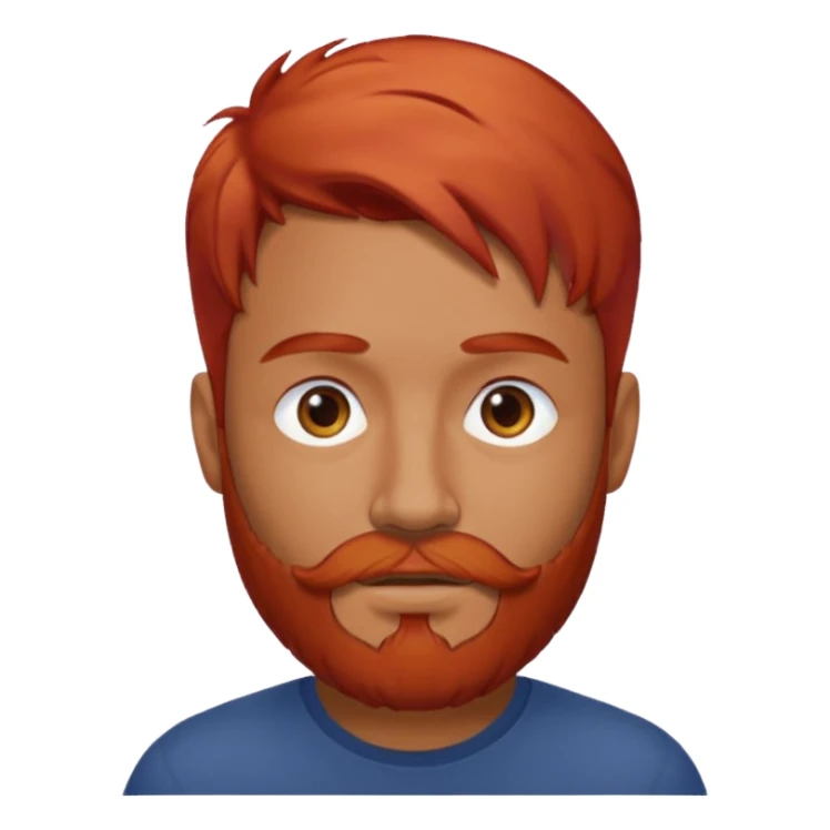 Chico moreno, pelirrojo, barba,, sticker