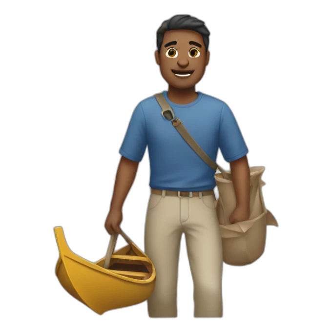 Guy carrying boats sticker
