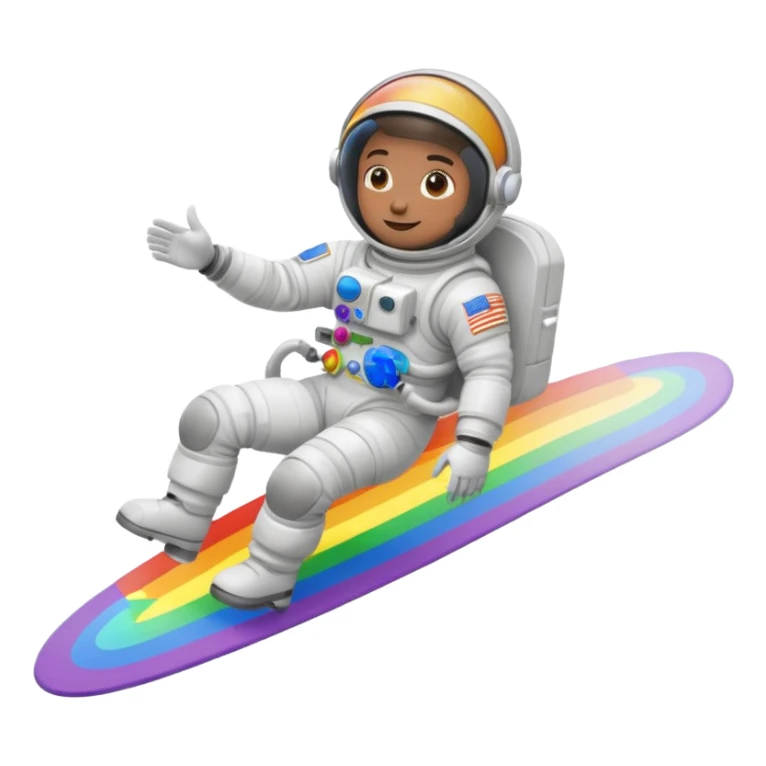 Astronaut ride rainbow trail sticker
