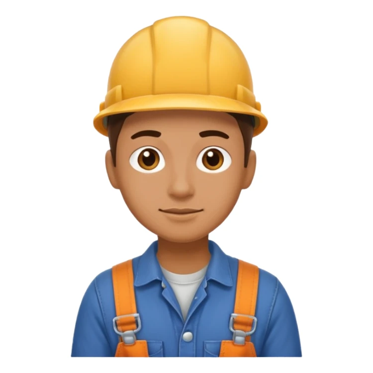 character wearing work overalls  sticker