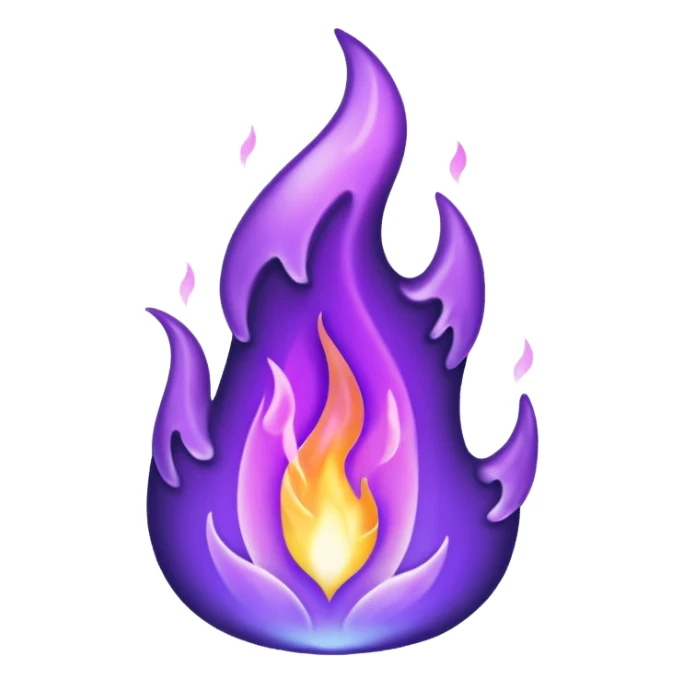 A purple fire emojis sticker