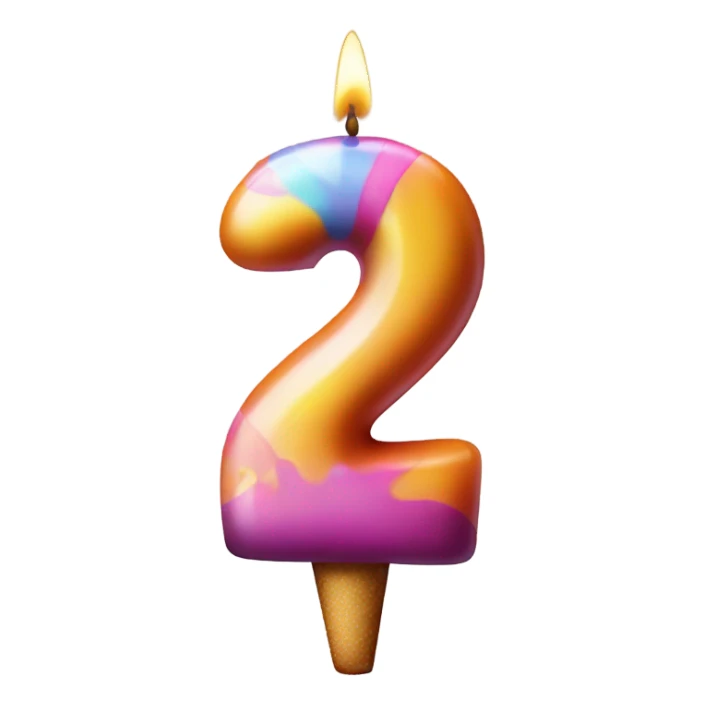Number 2 birthday candle  sticker