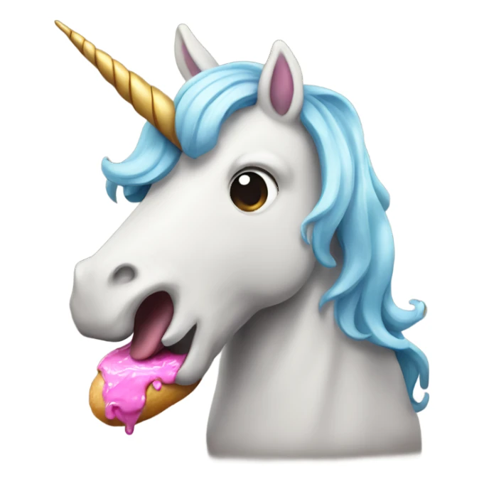 Unicorn eating poop sticker