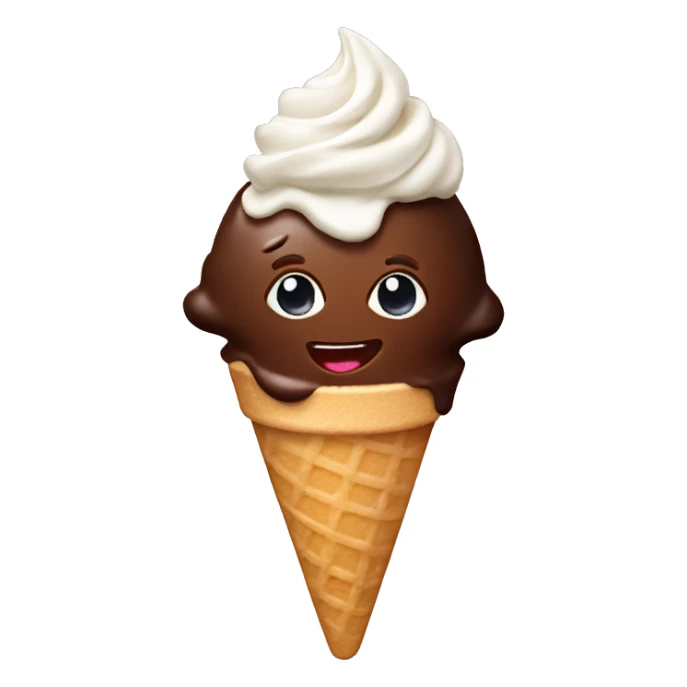 Chocolate ice cream sundae sticker