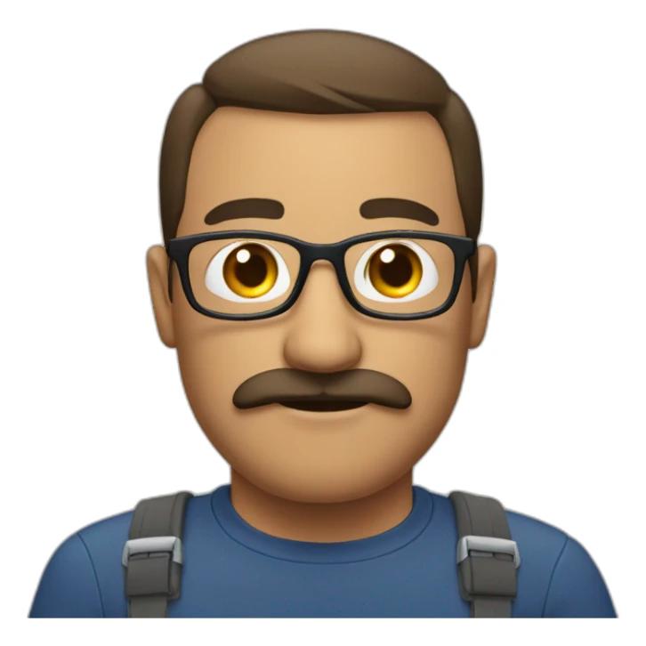glasses and mustache man without t-shirt sticker