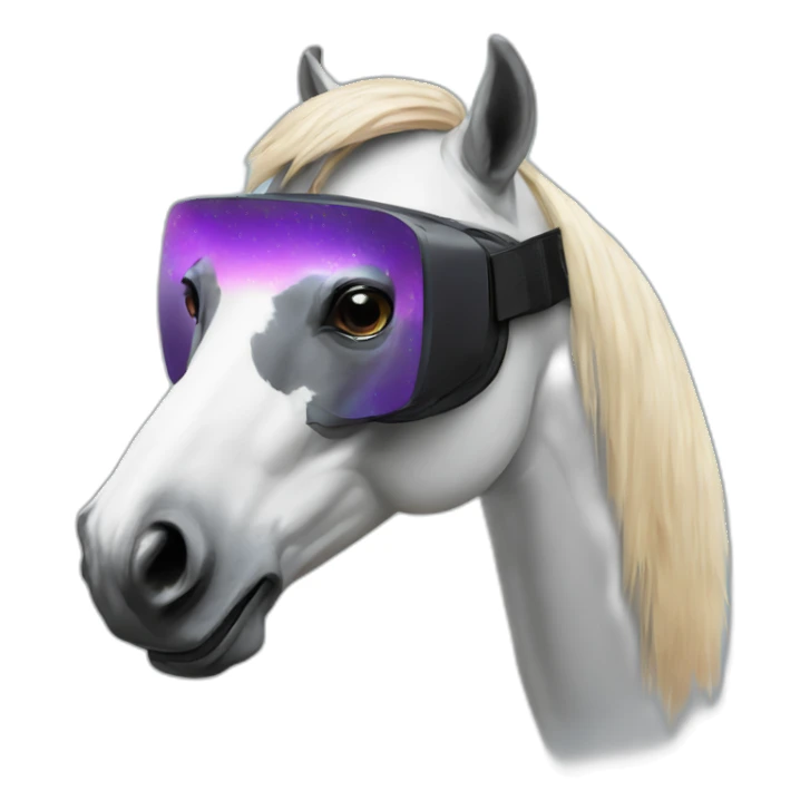 painted horse wearing VR headset sticker