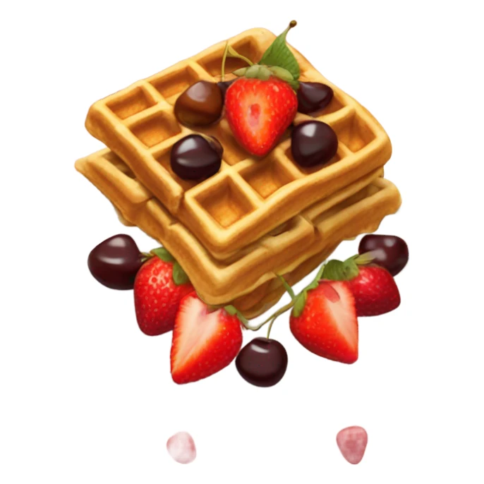 waffles with strawberries and cherries sticker