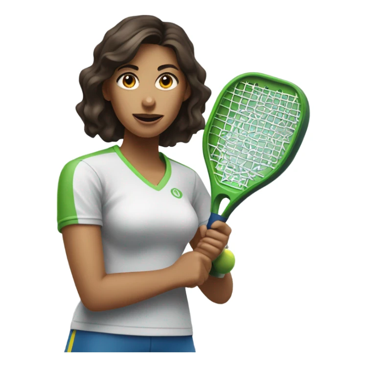 Brunette lady playing pickleball sticker