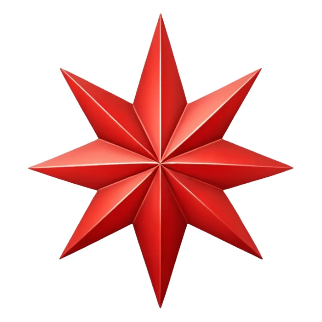 red twelve point star sticker