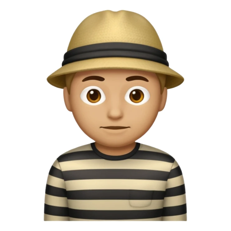 A theif robber emoji,Stripped shirt sticker