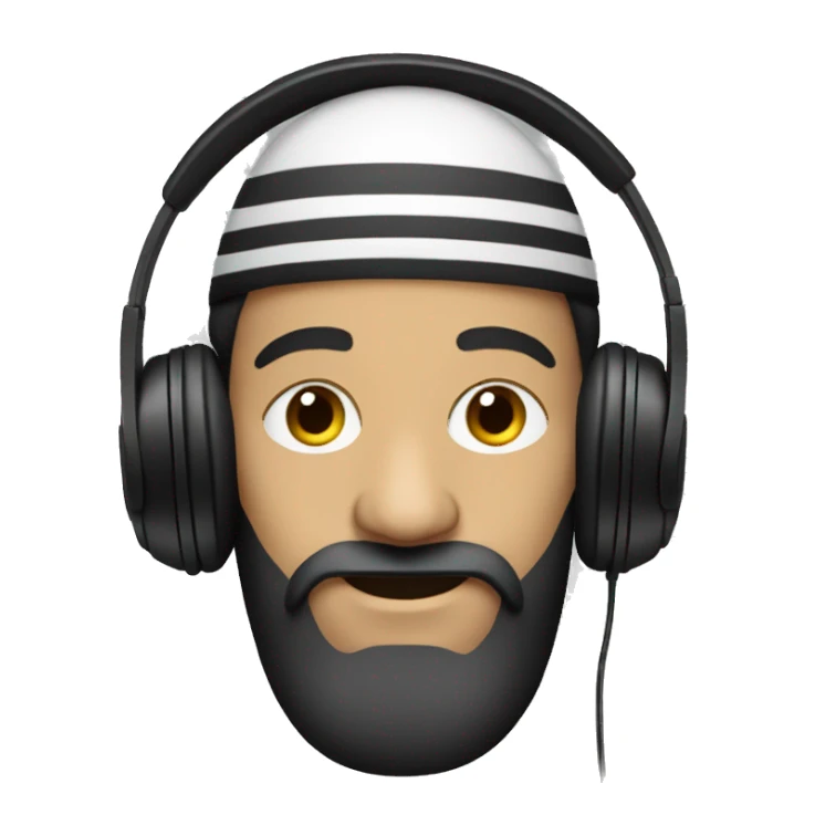 Hasidic man  with headphones on sticker