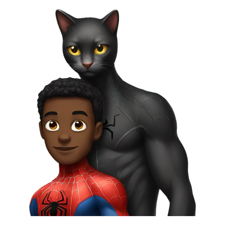 black spider man and cat sticker