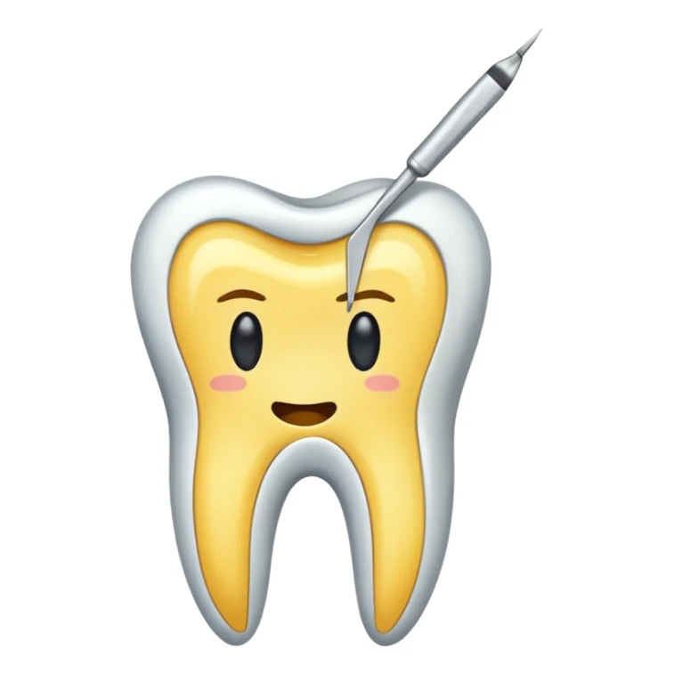 Tooth extracted holded by tweezer sticker