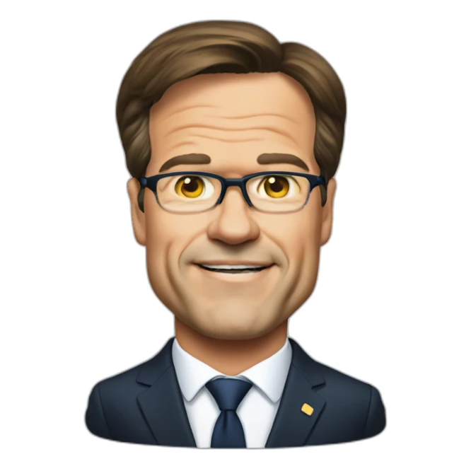 mark rutte in a suit sticker