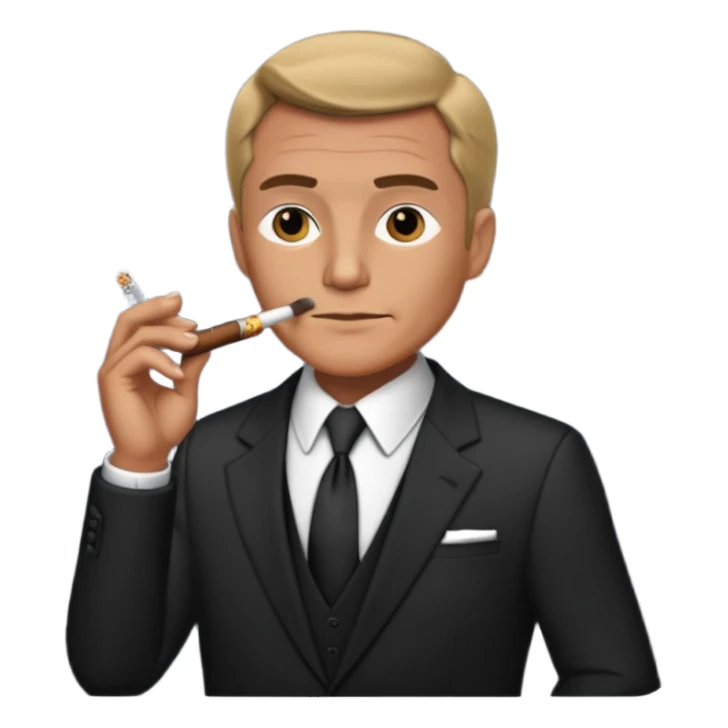 a spy smoking a cigar sticker