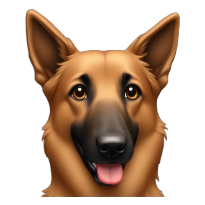 Belgian shepherd who eating gingerbread sticker