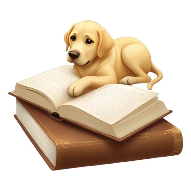 relaxed reading with golden lab sticker