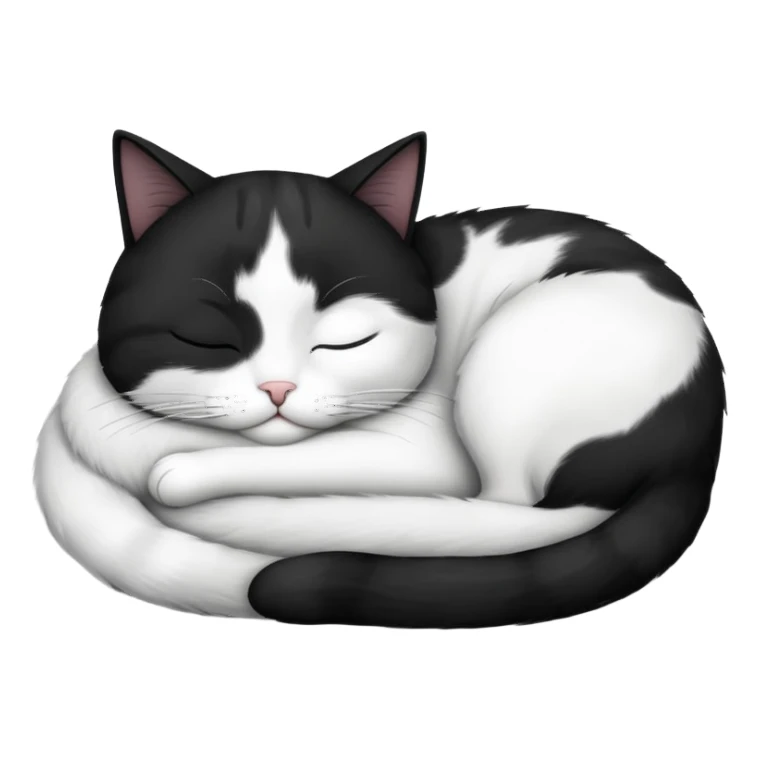 Black and white Devon cat sleeping sticker