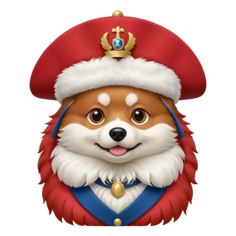 Red Spitz dog with Napoléon´s hat sticker