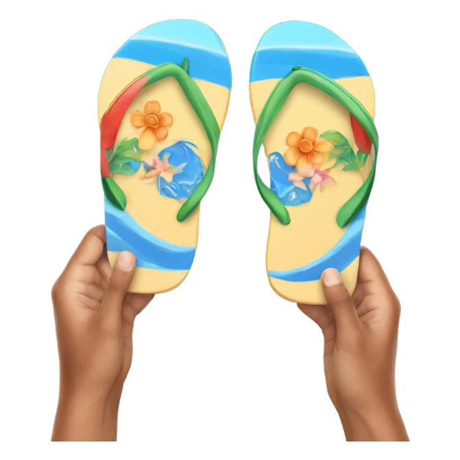 hand holding a flipflop sticker