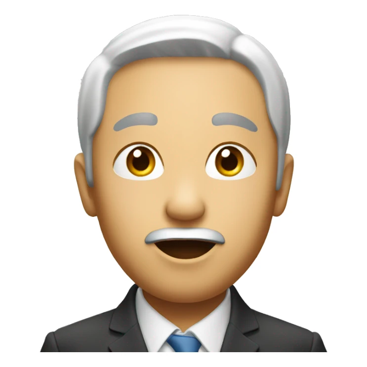 Asia head with amazement look sticker